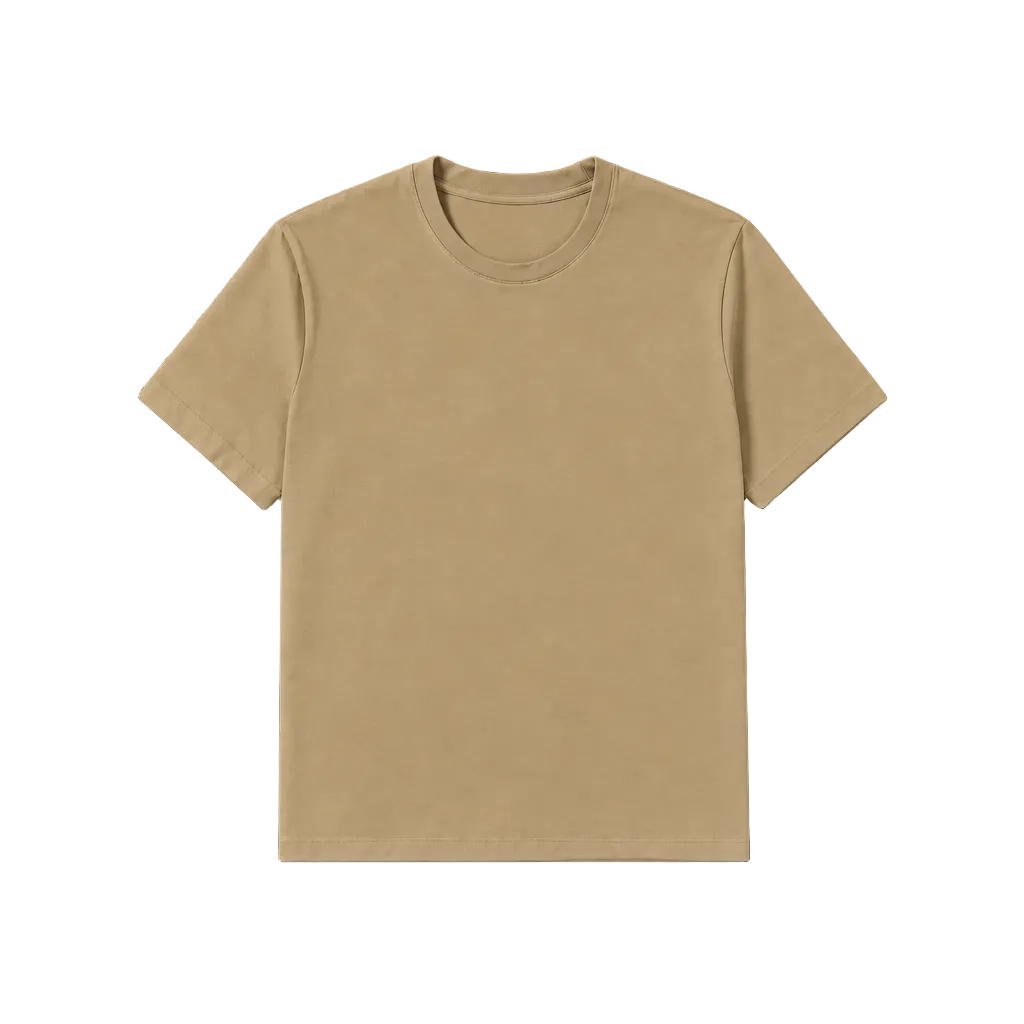 Camiseta beige sin arrugas, vista frontal