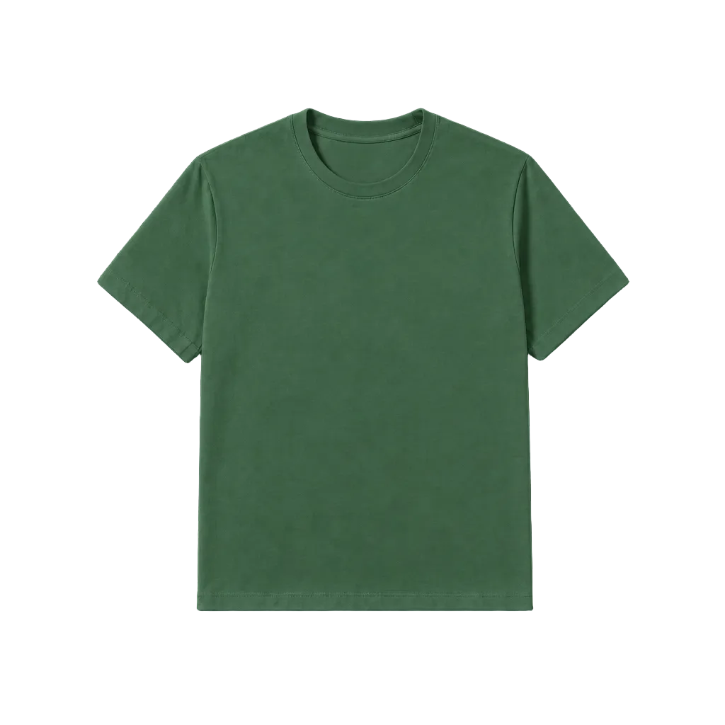 Camiseta verde sin arrugas, vista frontal