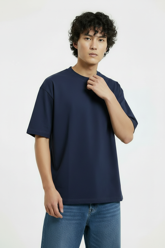 Navy Tee Different Pose